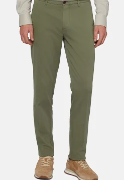 Pantaloni In Cotone Tencel Elasticizzato