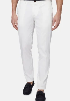Pantaloni In Cotone Tencel Elasticizzato