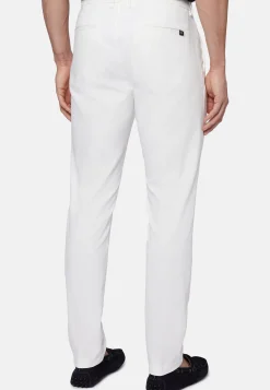 Pantaloni In Cotone Tencel Elasticizzato