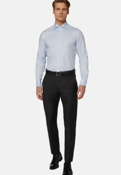 Pantaloni Navy Blue In Lana Super 130 Slim Fit