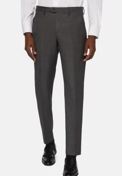 Pantaloni Occhio Di Pernice In Lana Regular Fit
