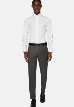 Pantaloni Occhio Di Pernice In Lana Regular Fit