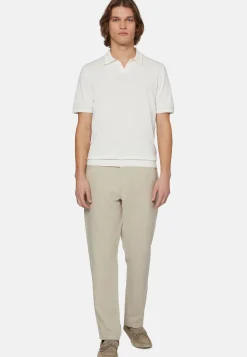 Polo Di Maglia Marrone In Cotone Crêpe