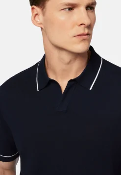 Polo Di Maglia Marrone In Cotone Crêpe