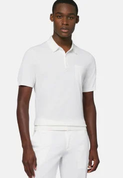 Polo Di Maglia Nero In Cotone Crêpe