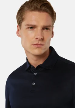 Polo In Jersey Di Cotone Pima Regular Fit Manica Lunga