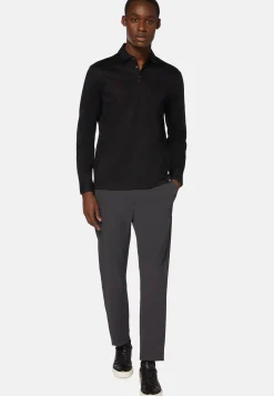 Polo In Jersey Di Cotone Pima Regular Fit Manica Lunga