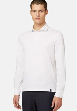 Polo In Jersey Di Cotone Pima Regular Fit Manica Lunga