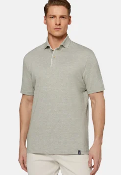 Polo In Piquè Di Cotone Lino