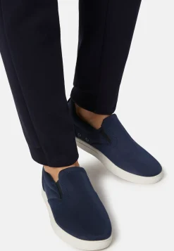 Slip On Taupe In Tessuto Tecnico Navy Blu