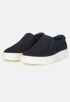 Slip-On In Pelle Scamosciata Navy Blu
