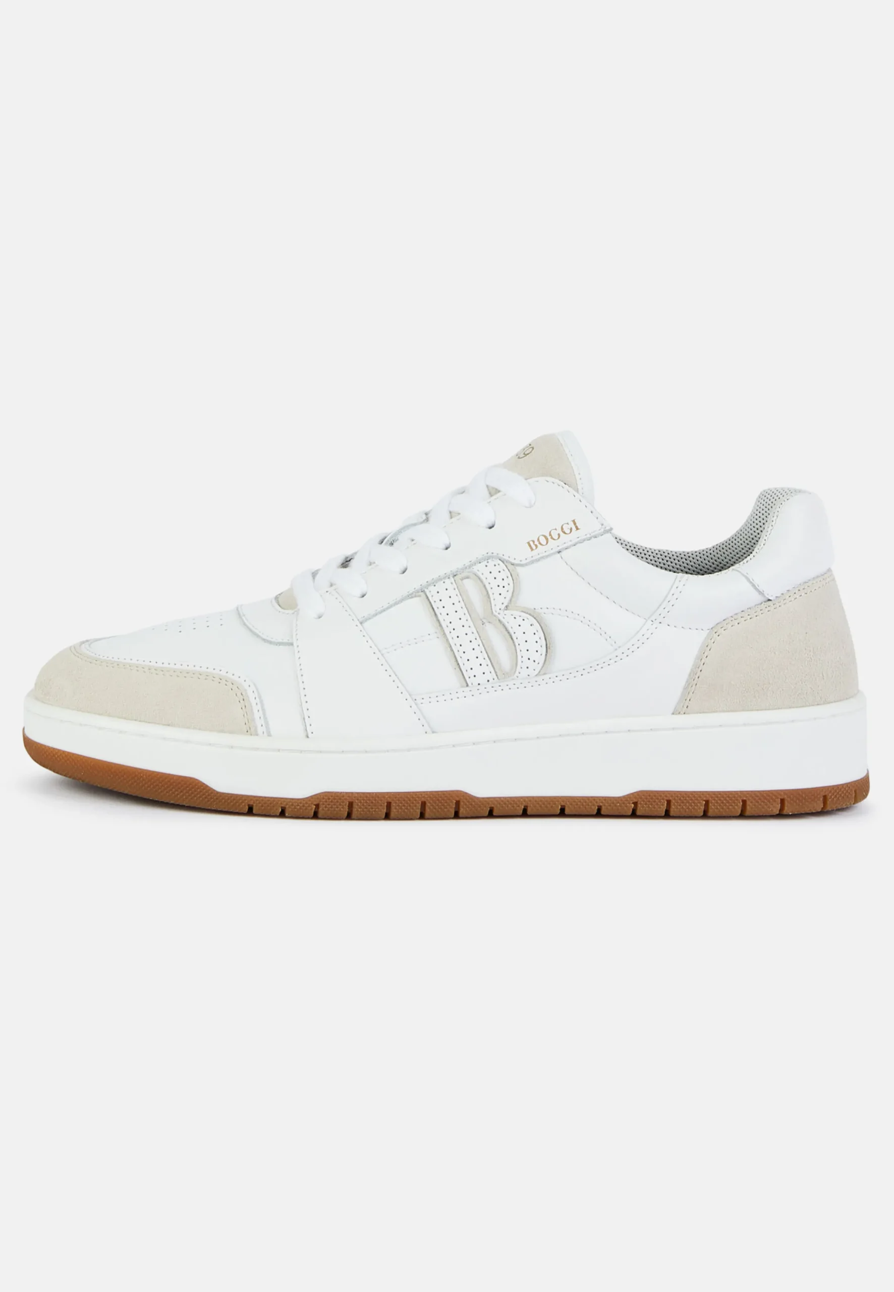 Sneakers Con Macro Logo In Pelle Bianche