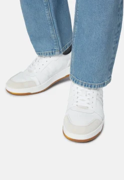 Sneakers Con Macro Logo In Pelle Bianche