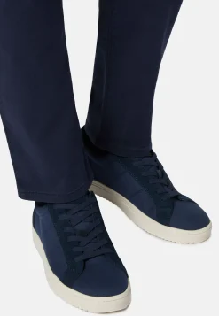 Sneakers In Canvas E Suede Navy Blu
