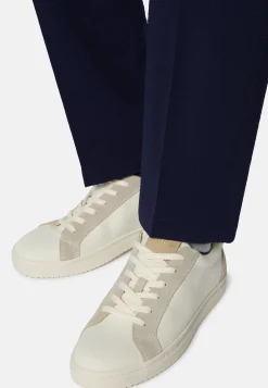 Sneakers In Canvas E Suede Navy Blu