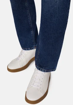 Sneakers In Pelle Bottalata Bianche