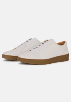 Sneakers In Pelle Bottalata Bianche