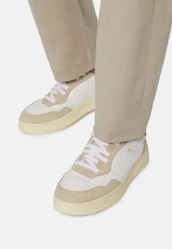 Sneakers In Pelle Bottalata Bianche