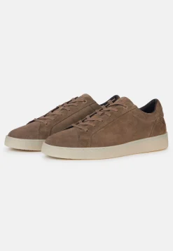 Sneakers In Pelle Scamosciata Taupe
