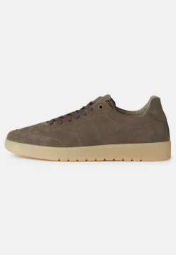 Sneakers In Pelle Scamosciata Taupe