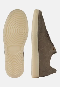 Sneakers In Pelle Scamosciata Taupe