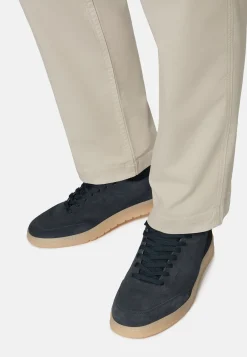 Sneakers In Pelle Scamosciata Taupe