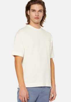 T-Shirt Di Maglia Sabbia In Cotone Pima