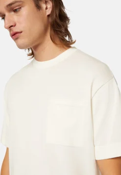 T-Shirt Di Maglia Sabbia In Cotone Pima