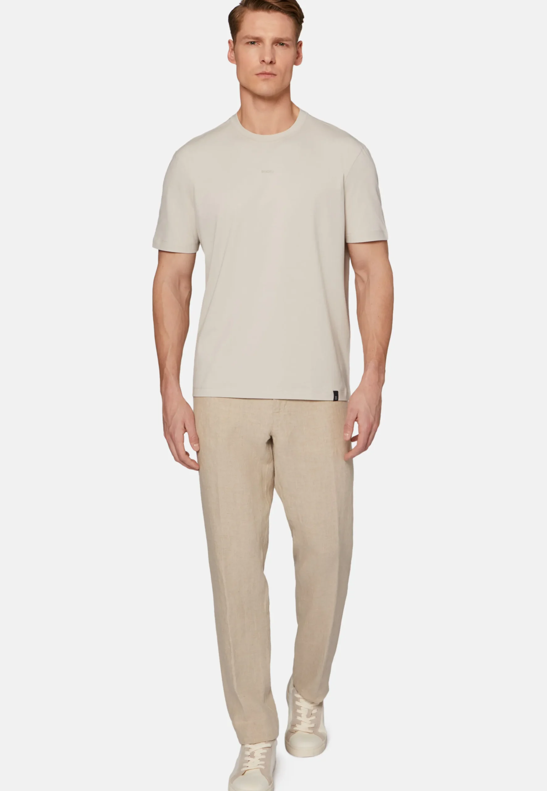 T-Shirt In Cotone Supima Elasticizzato
