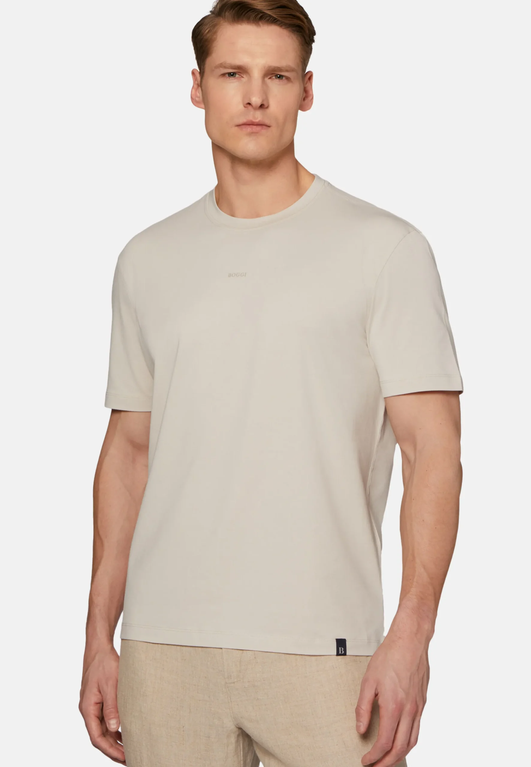 T-Shirt In Cotone Supima Elasticizzato