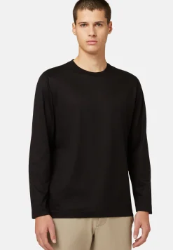 T-shirt In Jersey Di Cotone Pima Maniche Lunghe