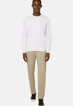 T-shirt In Jersey Di Cotone Pima Maniche Lunghe