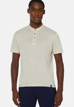 T-Shirt In Jersey Di Lino Stretch Elasticizzato