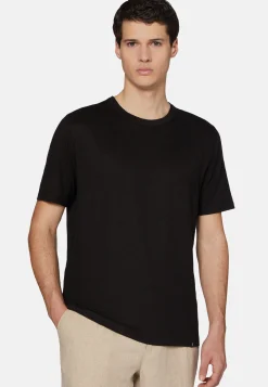 T-Shirt In Jersey Di Lino Stretch Elasticizzato