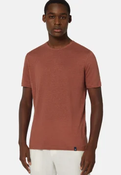 T-Shirt In Jersey Di Lino Stretch Elasticizzato