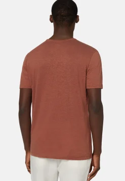 T-Shirt In Jersey Di Lino Stretch Elasticizzato