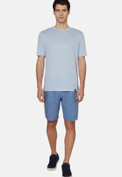 T-Shirt In Jersey Di Lino Stretch Elasticizzato