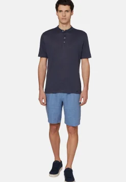 T-Shirt In Jersey Di Lino Stretch Elasticizzato