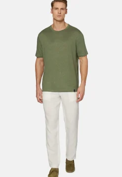 T-Shirt In Jersey Di Lino Stretch Elasticizzato