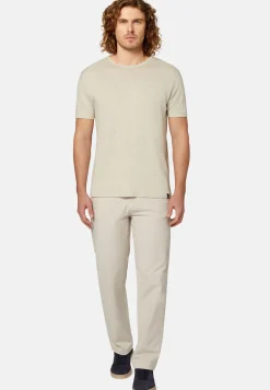 T-Shirt In Jersey Di Lino Stretch Elasticizzato