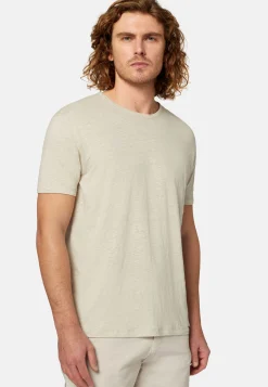 T-Shirt In Jersey Di Lino Stretch Elasticizzato