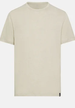 T-Shirt In Jersey Di Lino Stretch Elasticizzato